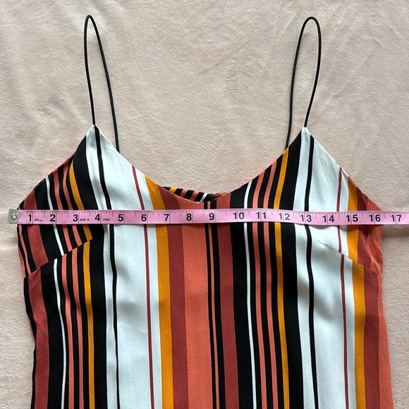 Volcom Midi Dress Orange Striped Spaghetti Straps Size S - Picture 6 of 12